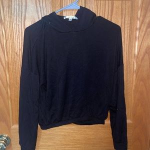 Black Cropped Hoodie